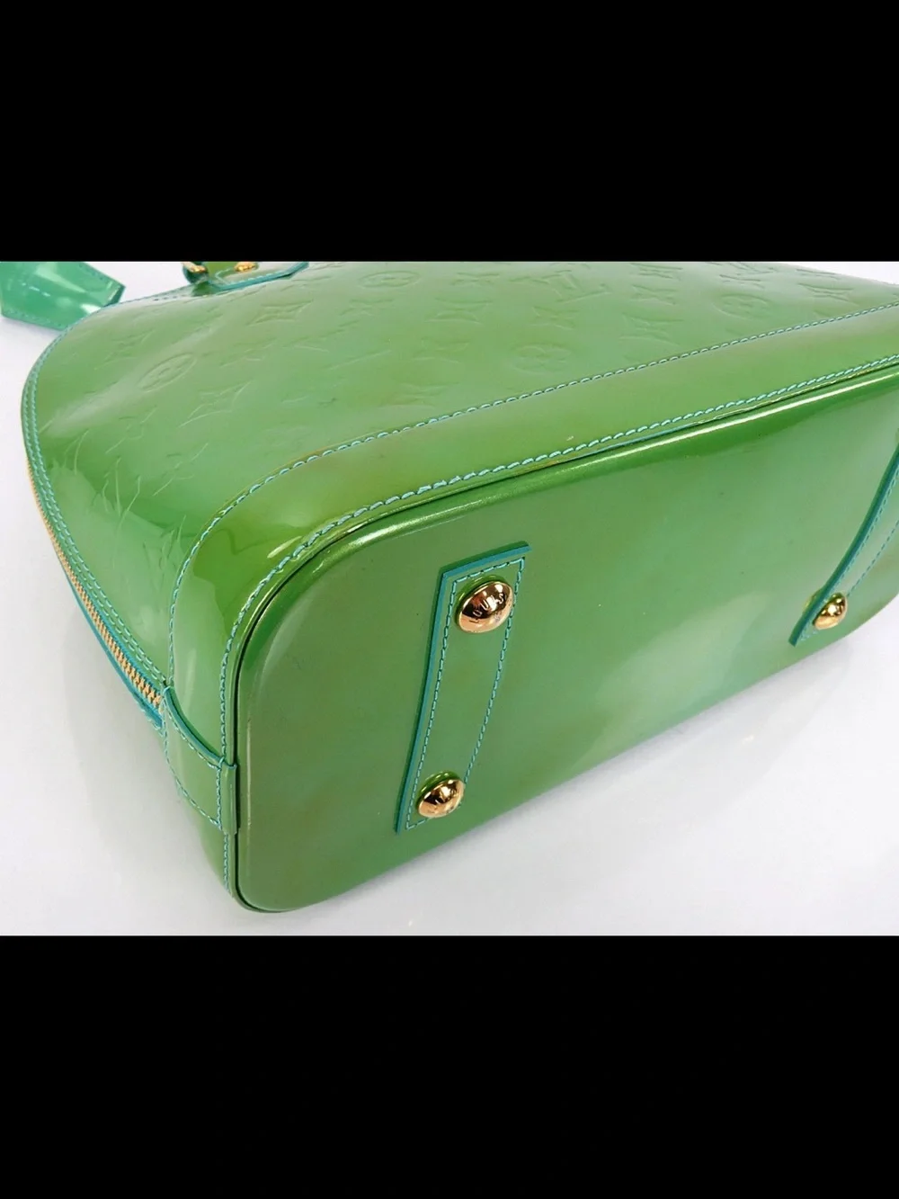 Louis Vuitton Green Patent Vernis Alma Handbag